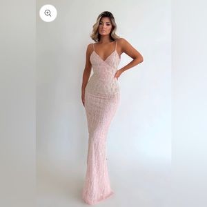 MINNA Baby Pink Dress w/ Rhinestone Pattern